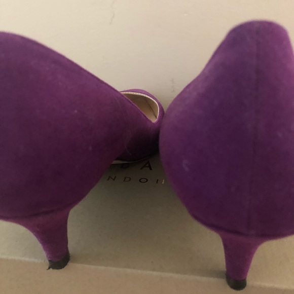 💜 LOSLANDIFEN Low Heels Shoes in Stunning Dark Violet 💜 Colour - Picture 7 of 8